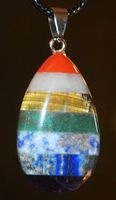 Halskette L25 – Natursteine 7 Chakra - 24x39mm
