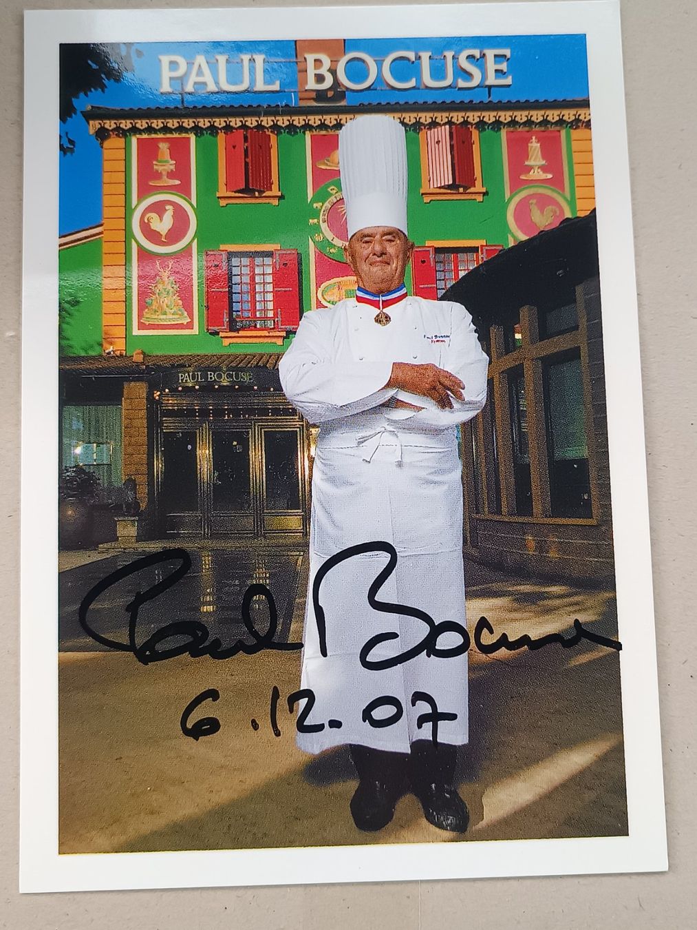 Autografi: Paul Bocuse - Handsignierte Karte - † 2018 – Usato da Menziken venduto da Artographs
