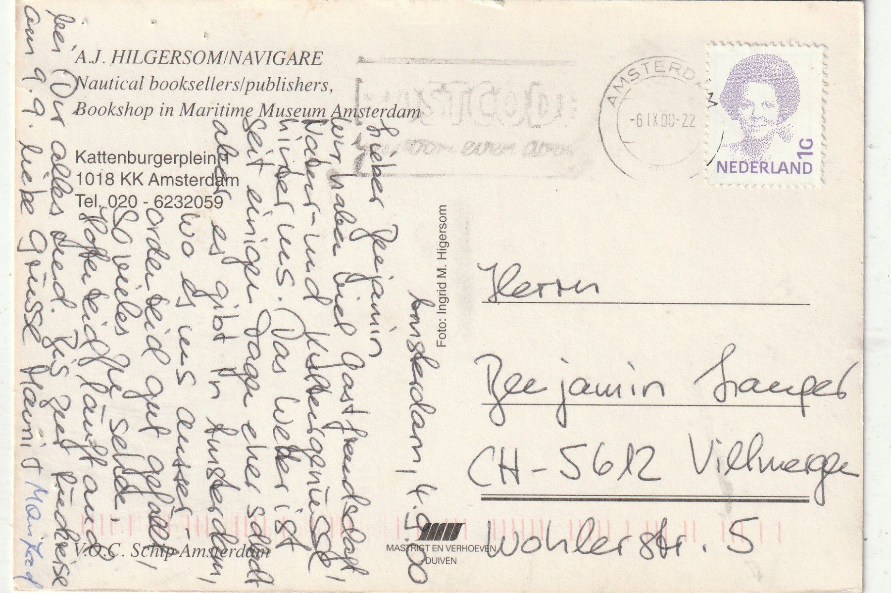 Cartes postales: Schif Amsterdam – D'occasion à Lumbrein par made02 1