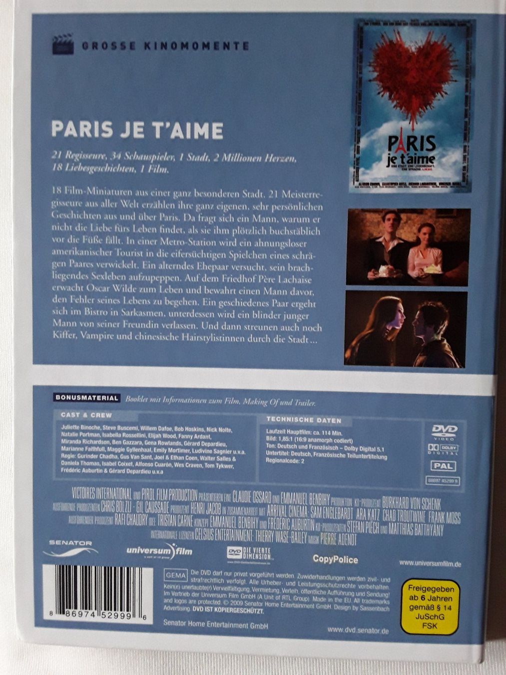 Tutti i DVDs: Paris Je T'Aime - dvd – Usato da Wattwil venduto da tannenmeise73 1