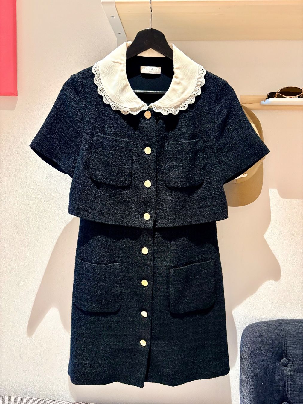 Sandro Kleider: Sandro - Robe courte en tweed col Claudine - 36 – Neu (gemäss Beschreibung) aus Rolle von elisolle