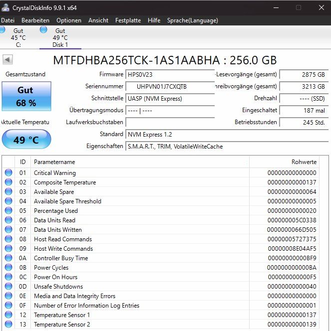 Dischi rigidi: SSD NVMe 256 GB 2 Stk – Usato da Willisau venduto da aronet 2