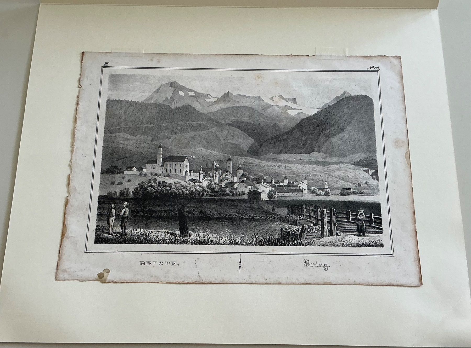 Grafiken & Lithographien: Brig alte Lithografie – Gebraucht aus Crans-Montana von plainemorte 1