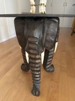 Beistelltisch Elefant Holz geschnitzt dunkelbraun