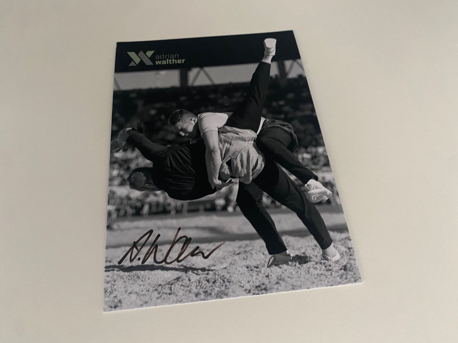 Autografi: Adrian Walther Autogrammkarte - Schwingen – Usato da Hergiswil LU venduto da FcMalkov