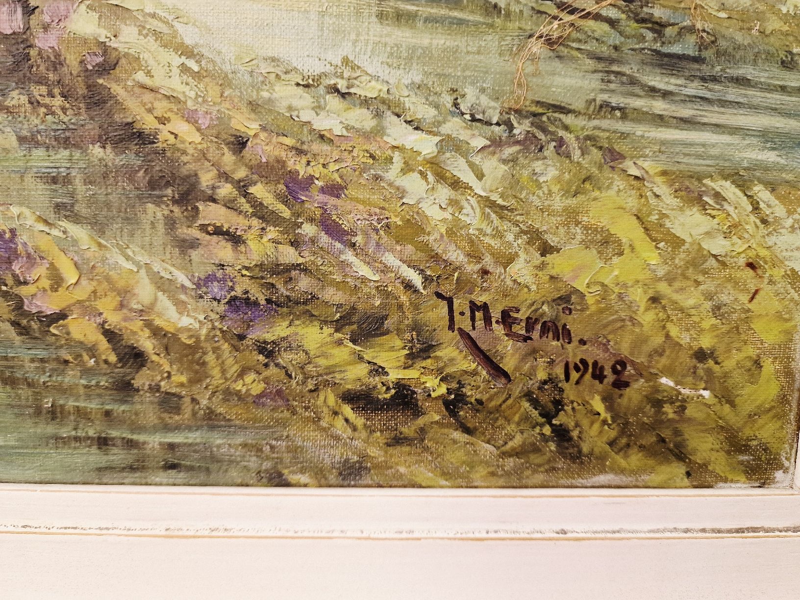 Dipinti: Gemälde "Sommerlandschaft" von J.M. Erni 1942 – Usato da BERN venduto da Intarsia 1