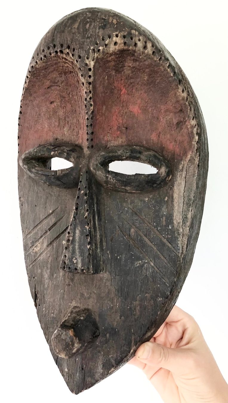 Skulpturen & Statuen: Rarität seltene alte Mahongwe Maske Gabun Höhe 35 cm Top – Gebraucht aus Rüthi (Rheintal) von Kunsthaus777 5
