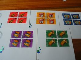 Set Pro Patria 1985, FDC Satz, Einzel + 4erblocks, 11 Belege