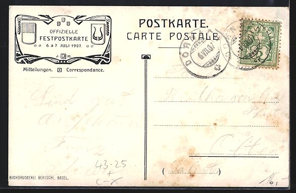 Cartoline postali: Dornach, XII. Solothurnisches Kantonalge – Usato da Berlin venduto da bartko-reher 1