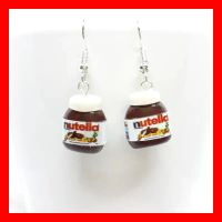 Nutella Ohrringe Ohrstecker Schokolade Creme Frühstück Nuss