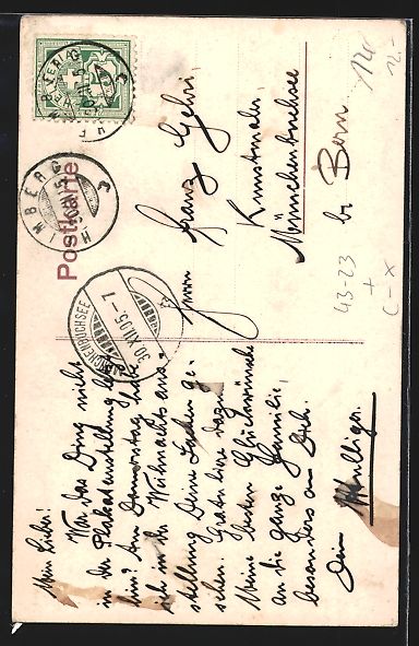 Cartes postales: Bern, Bäuerin mit Milcheimer und Mann,  – D'occasion à Berlin par bartko-reher 1