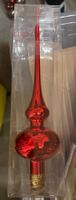 Rote Christbaumspitze mit Goldglitter, Neu in OVP!