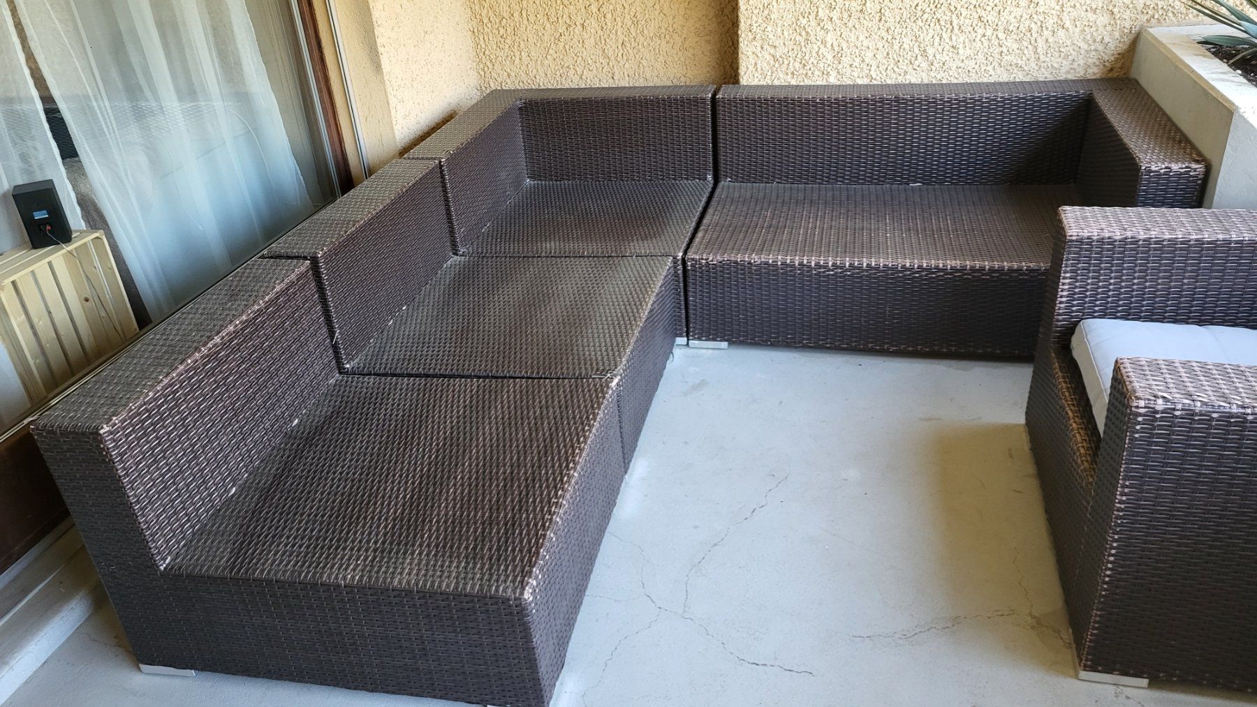 Divani: Grosse Gartenlounge, modulares Rattanset. – Usato da Untersiggenthal venduto da Leimi9 1