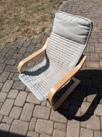 Kindersessel IKEA Holz Buche Stoff Grau gebraucht