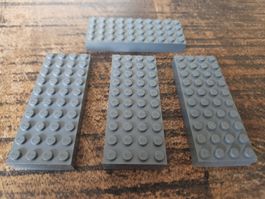 lego 6212 lot de 4 pièces Dark Bluish Gray Brick 4 x 10