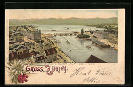 Litho Zürich, Ortsansicht mit Blick auf