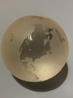 Globe Etched Glass Crystal Paperweight (N)