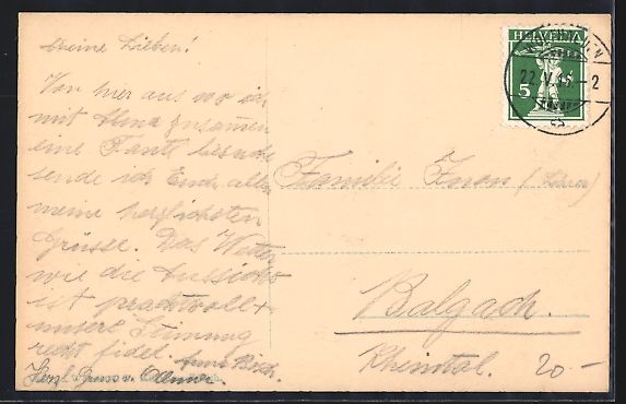Cartoline postali: AK Wolfhalden, Blick zur Kirche, 1915 – Usato da Berlin venduto da bartko-reher 1