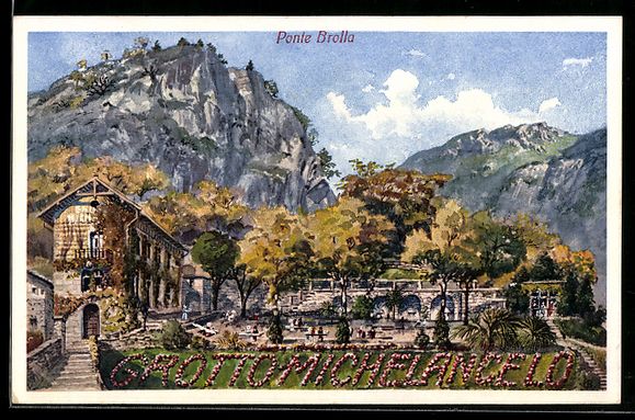 Cartoline postali: AK Ponte Brolla, Grotto Michelangelo – Usato da Berlin venduto da bartko-reher