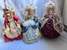 3er Set Victorian Dolls - Mary, Kate, Grace
