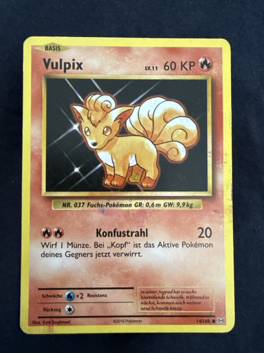 Pokémon Carte collezionabili: Seltene Vulpix Pokémon Karte -14/108 – Usato da Oberengstringen venduto da sigurros