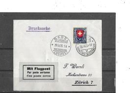 Flugpostbrief  mit Pro Juventute Marke 1924 von Basel