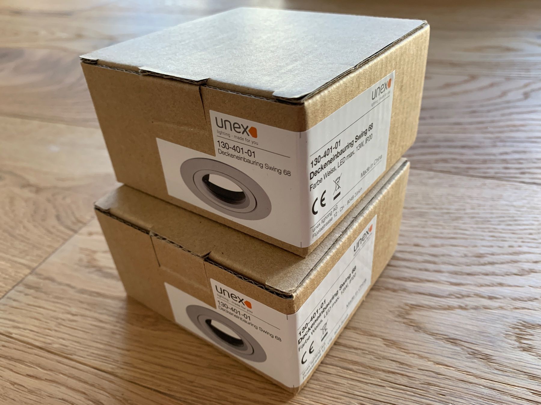 Lampadari & plafoniere: 2 x LED UNEX Deckeneinbauring Swing 68 – Nuovo e nell'imballaggio originale da Bachenbülach venduto da pako91