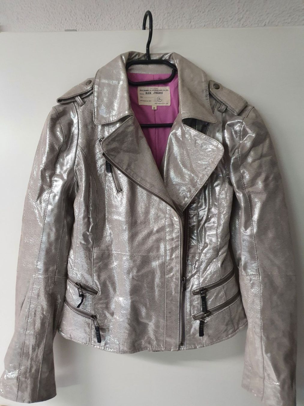 Giacche: Designer-Lederjacke Einzelstück Silber Gr 36/38 – Nuovo (secondo la descrizione) da Rheineck venduto da aron012