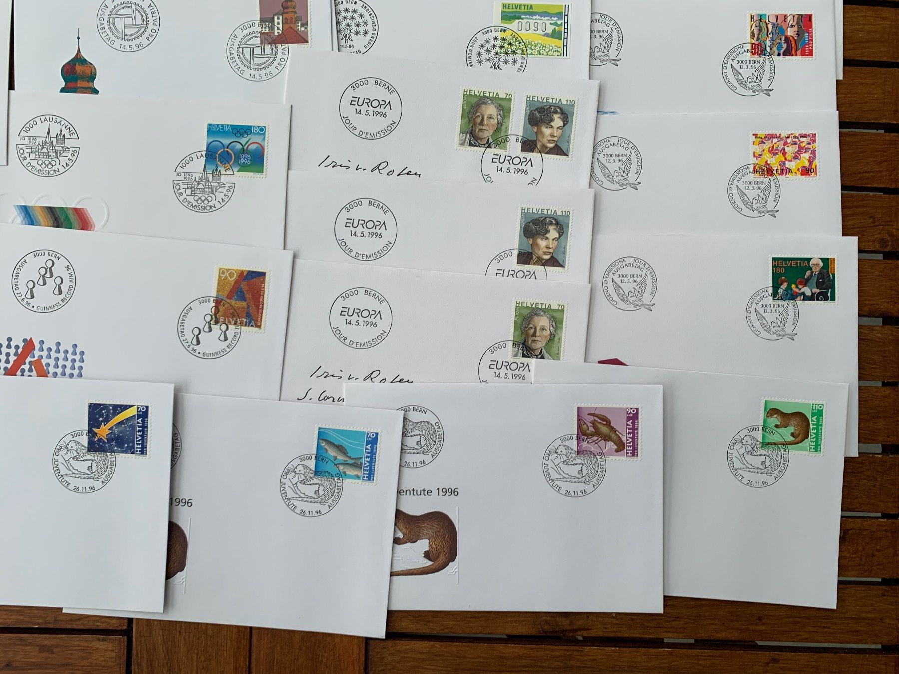 Tutti i francobolli: 1996 - 39 FDC - mit Einzelmarken - avec timbres isolés – Nuovo (secondo la descrizione) da Chavornay venduto da 4dphila 6