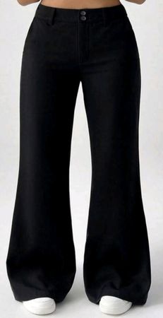 Pantalon noir taille haute coupe évasée, taille 44/46
