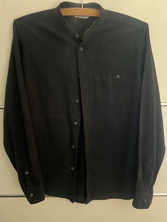 Hemd H&M schwarz Stehkragen Baumwolle Grösse 158 164