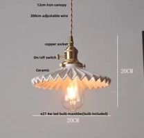 Lampe suspendue LED en céramique,  style nordique moderne