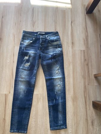 Jean Intelligence bleu délavé avec trous, W30 homme neuf