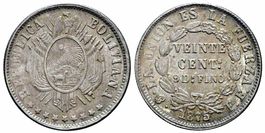 Bolivien 20 Centavos 1875