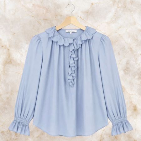 Gerard Darel Paris Romantische Bluse Hellblau – Grösse S 
