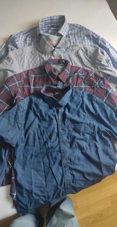 Lot de 4 chemises hommes marques diverses bon état 