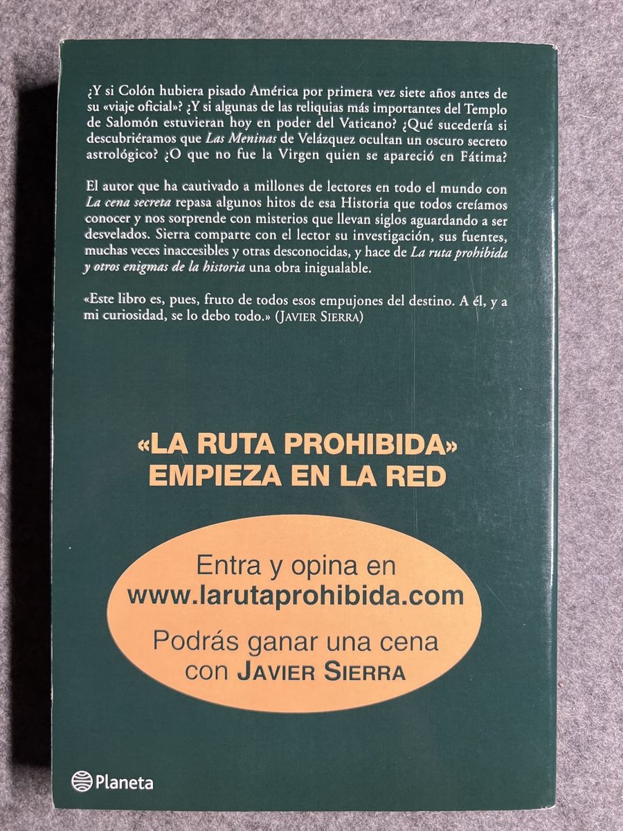 Bücher: La Ruta Prohibida - Javier Sierra – Gebraucht aus Genève von PoissonBlue 1