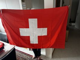 Schweizerfahne Rot Weiss guter Zustand