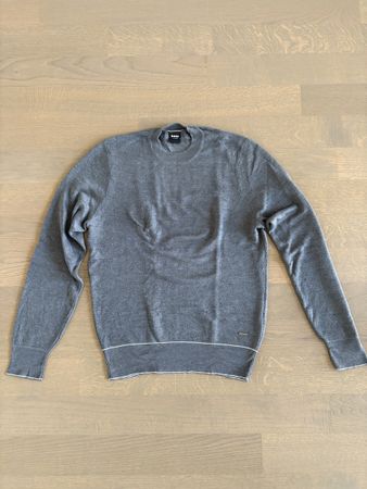 100% Silk Pullover Boss Tailored grau Grösse S 