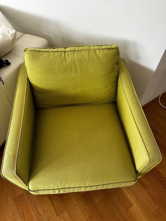 Moderner Grüner Sessel mit Chromstahl Beinen Kaufen auf Ricardo