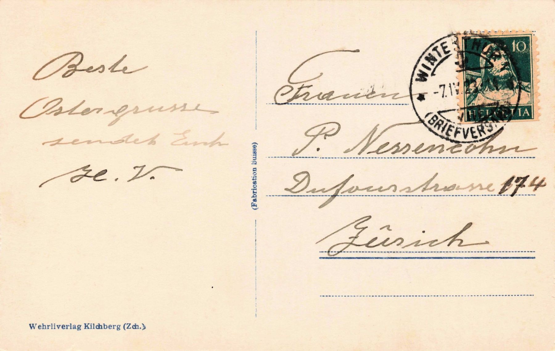 Cartoline postali: Winterthur kasernestr – Usato da Biasca venduto da Blenio71 1