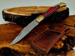extra "verwittertes" Damast Messer Knife echter Faltenstahl