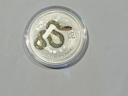 (2954) 1Unze Silber, Snake, farbig, Australien
