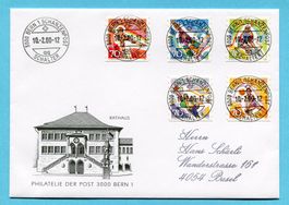 Brief mit Nr. 953-957 mit Vollstempel - Bern Schanzenpost