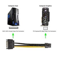 5x PCIe 6pin SATA Grafikkarten-Stromkabel