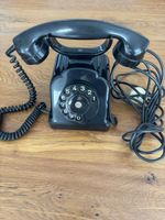 Vintage Telefon Modell 50 schwarz mit Wählscheibe