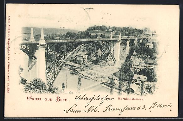 Cartoline postali: Bern, Kornhausbrücke aus der Vogelschau – Usato da Berlin venduto da bartko-reher