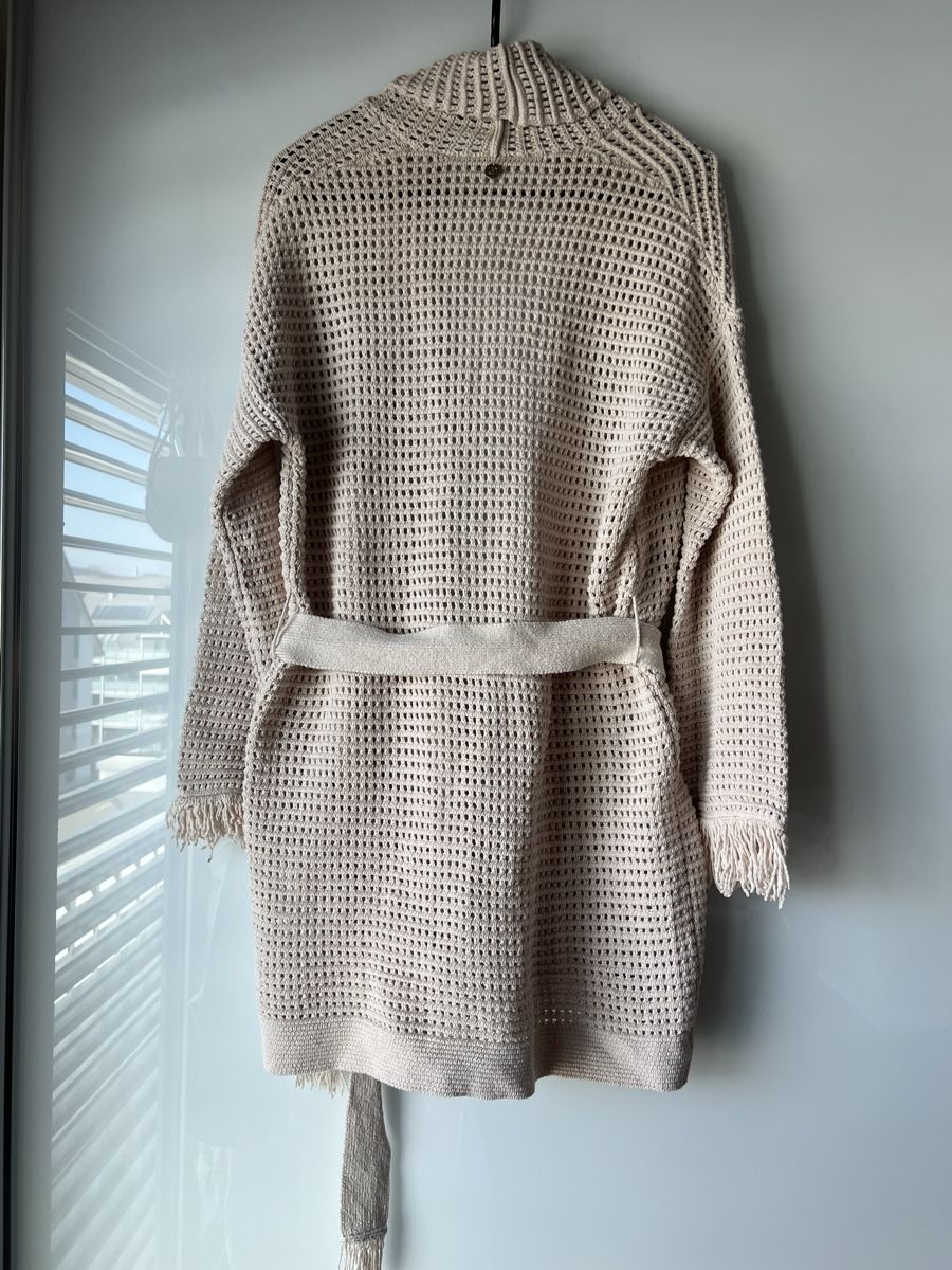 Giacche: Boho Beige Strickmantel, Gr. S / M Strickjacke Fransen – Usato da Langenthal venduto da ivet7 5