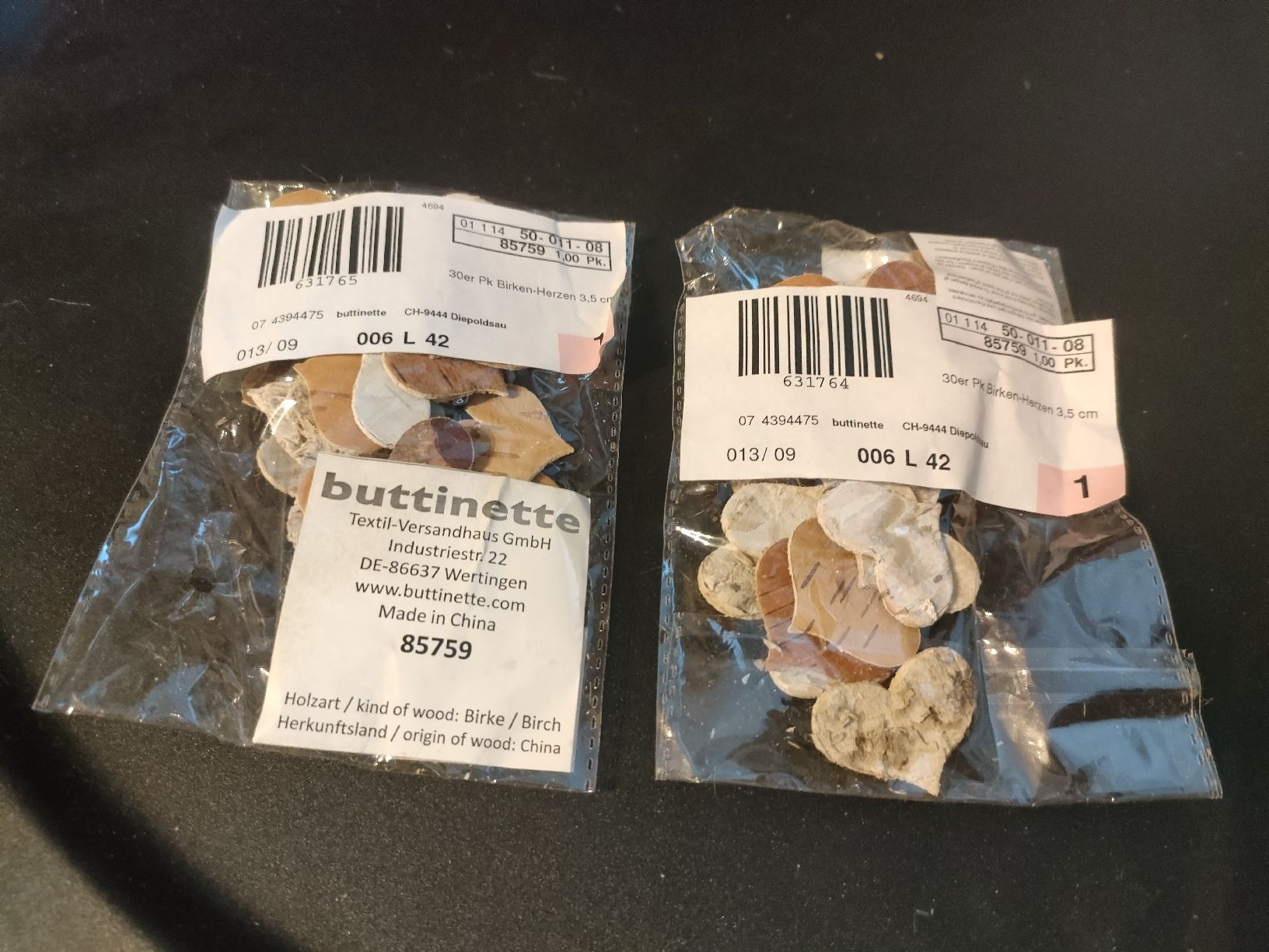 Tutte le decorazioni: 2 mal 30er Pack Birkenherzen 3.5cm, Herbstdeko Basteln Deko – Nuovo e nell'imballaggio originale da Leuggelbach venduto da Schreiner21