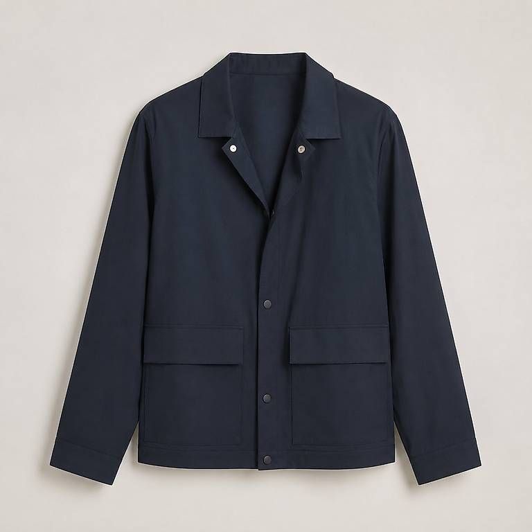 Jacken: COS Seersucker Overshirt Navy Grösse 39 – Gebraucht aus Zürich von Unterstop
